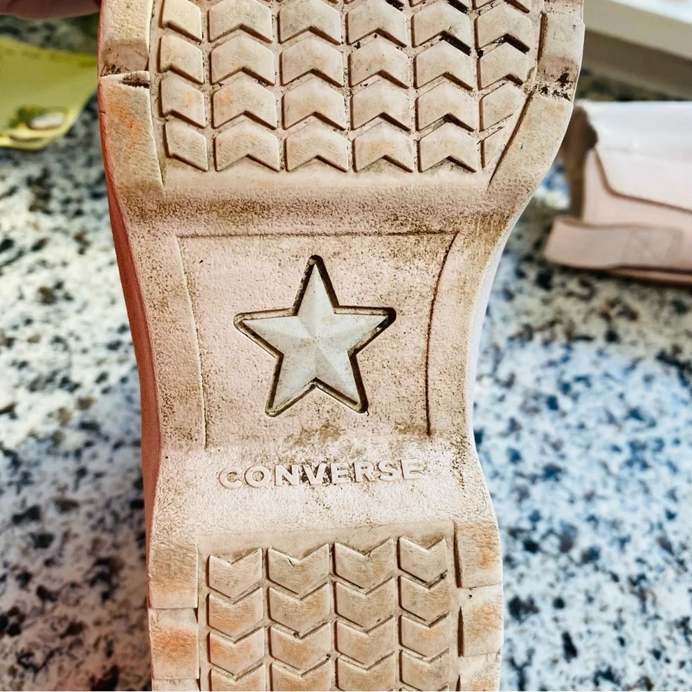 CONVERSE Pink Leather Lugged Chelsea Boots Girls 13
